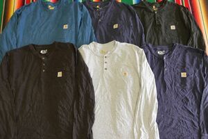 PICK-LST30 カーハート Carhartt 長袖 ワンポイント ロンT ヘンリーネック￥1～ビンテージUSA古着卸セット業者まとめ売り