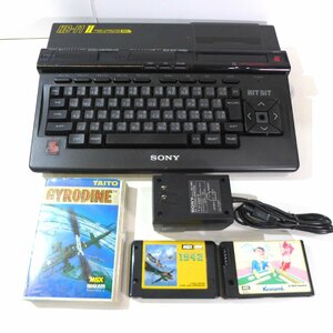 A360　1円～ 動作ジャンク SONY HB-F1 MSX２ HIT BIT HOME COMPUTER ソフト3個付 ソニー PC 昭和レトロ ゲーム