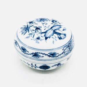 保管品 未使用品 MEISSEN マイセン ブルーオニオン ボンボン ボンボニエール 蓋付 小物置き 小物入れ 宝石箱 アクセサリー入れ 陶器