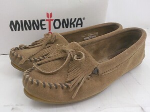 ◇ ◎ MINNETONKA ミネトンカ KILTY 407T モカシン シューズ サイズ7 ベージュ レディース E