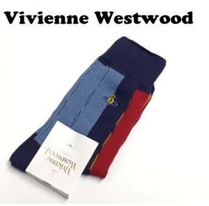 【Vivienne Westwood】(NO.4758）ヴィヴィアンウエストウッド ソックス　靴下　ストライプ　クルー丈　未使用　22.5-24.5cm