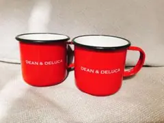 DEAN & DELUCA ホーローマグカップ 2個セット 赤