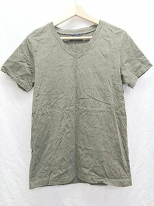 ◇ junhashimoto ジュンハシモト シンプル 無地 半袖 Tシャツ カットソー サイズ4 カーキ メンズ P