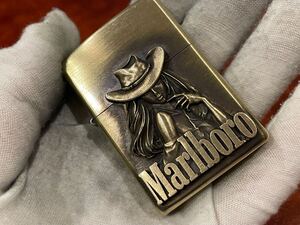 1円 ZIPPO ライター マルボロ Marlboroジッポ Zippoオイルライター真鍮製 中古品 喫煙グッズ ジッポー 火花確認済R60539