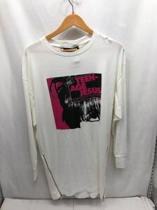 HYSTERIC GLAMOUR LYDIA LUNCH 長袖 ロング Tシャツ チュニック レディース フリーサイズ ホワイト ヒステリックグラマー SS-257958