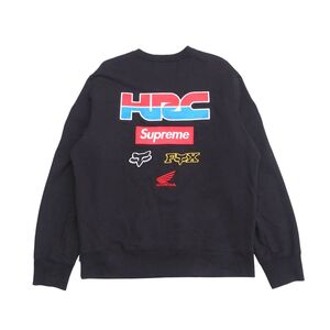 MG9999□定価27,500円*シュプリーム×フォックス レーシング×ホンダ*トリプルコラボ*19AW*メンズ*裏起毛スウェットシャツ/トレーナー*黒系