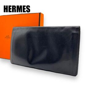 １円〜【美品】HERMES エルメス シチズン ツイル ロング シルクイン 長財布