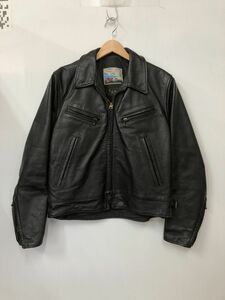 【AERO LEATHER】エアロレザー シングルライダースジャケット ステアハイド ブラック サイズ38 使用感有【いわき鹿島店】