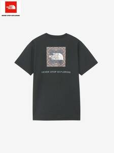 THE NORTH FACE S/S Bandana Square Logo Teeザノースフェイス バンダナ スクエア ロゴ Tシャツ（レディース）ブラック／黒 NTW32446-K／XL