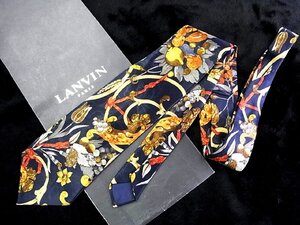 ♪今週の特売980円～♪2715♪良品【LANVIN】ランバン【実 花 チューリップ カーネーション 植物 柄】ネクタイ♪