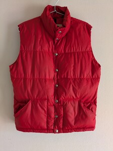 70s 茶タグ USA製 ノースフェイス ダウンベスト north face レッド 赤