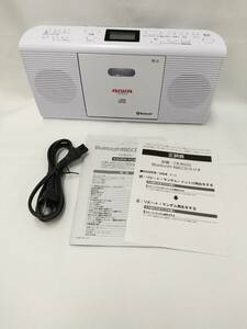 aiwa アイワ CR-BS50 CDラジオ Bluetooth 対応 ラジオ CD ホワイト 通電確認済み 現状品