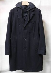 16AW FWK Engineered Garments エンジニアードガーメンツ Chester Coat 20oz Melton フード付き チェスター コート 2 紺