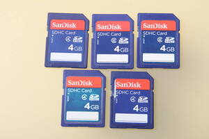 4GB SDHCカード SanDisk ●5枚セット●