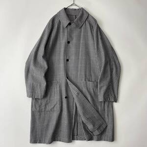 STEVEN ALAN size/S (jb) スティーブンアラン 大きめ オーバーコート シャツコート バルカラー ステンカラー 千鳥 グレー COAT