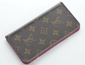 送料無料 ルイ・ヴィトン LOUIS VUITTON iPhone7 Plus 8 Plus用 M63401 モノグラム フォリオ アイフォンケース 手帳型 スマホケース BC3188