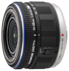 【中古】OLYMPUS 標準ズームレンズ M.ZUIKO DIGITAL ED 14-42mm F3.5-5.6 ブラック