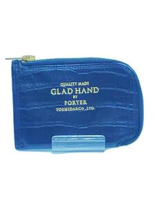 GLAD HAND◆×PORTER/コインケース/型押し/レザー/BLK/メンズ