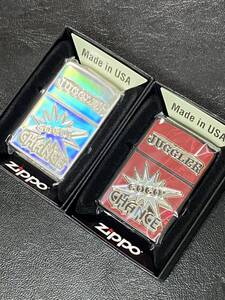 zippo ジャグラー フォログラム カーボン 2点 特殊加工 両面デザイン 希少モデル 2023年製 GO GO CHANCE JUGGLER ケース 保証書付き