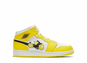 Nike GS Air Jordan 1 Mid "Dynamic Yellow Floral" 22.5cm AV5174-700