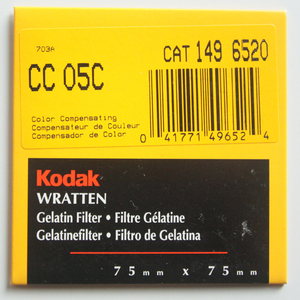 ★ Kodak コダック ゼラチンフィルター CC05C 75mm x 75mm 美品 ★