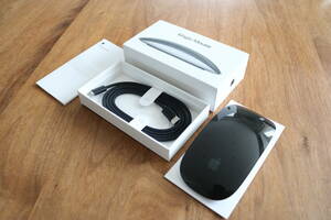 [未使用に近い/現行モデル] Apple Magic Mouse Black（Multi-Touch対応）Wireless Model A1657 MMMQ3J/A マジックマウス ブラック