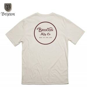 正規品BRIXTON(ブリクストン) WHEELER S/S TEE オフホワイトS