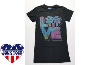 ♪新品♪JUNK FOOD USA/アメリカ製 ジャンクフード カラフルロゴＴ Blk/M♪