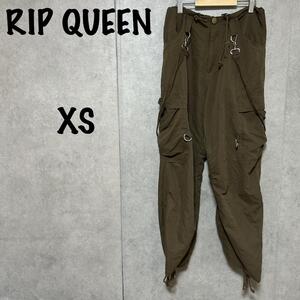 【RIP QUEEN】（XS）カーゴパンツ＊紐装飾＊足首紐＊カジュアル＊カーキ.