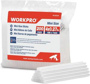 グルースティック WORKPRO グルースティック グルーガン用スティック 200本 φ7mm*100mm 透明 ホットメルト 強