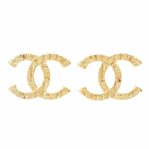 【シャネル】Chanel　B23A ココマーク ツイード柄 ピアス アクセサリー ABB169 ゴールド 未使用【中古】【正規品保証】203226