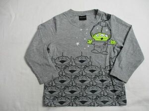 BF956【Disney PIXAR・ディズニー&ピクサー】プリント　長袖　Ｔシャツ　男児　淡黒　110