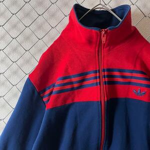 【80s ビンテージ】　adidas　トラックジャケット　サイズ5　デサント 西ドイツ　希少サイズ