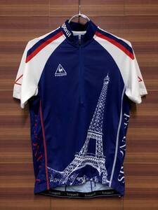 IN125 ルコックスポルティフ le coq sportif 半袖 サイクルジャージ 青 L FRANCAIS