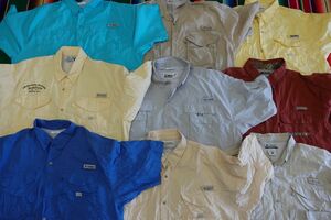 SSH-BN4 コロンビア Columbia PFGシリーズ 半袖シャツ フィッシングシャツ 無地 プレーン￥1～USA古着卸大量セット業者まとめ売り