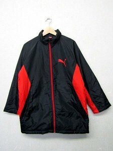 S0184:puma プーマ ジャケット 黒/160/ ブルゾン 中綿ジャケット