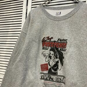 ASSK 1スタ グレー スウェット ファスタープシーキャット Faster PUSSY CAT 90s 00s ビンテージ 古着 ベール 卸 仕入れ