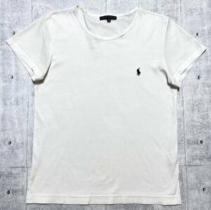 ラルフローレン フレンチスリーブ Tシャツ 刺繍 ワンポイント レディース　　RALPH LAUREN ホワイト シンプル S/S 半袖 柳7966