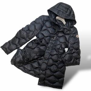 ほぼ未使用!!MONCLER ライトダウンコート DUBOC デュボック ブラック モンクレール フード LONGUE SAISON 黒 ダウンジャケット 1 メンズ