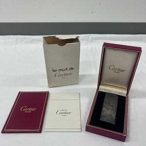 I617-CH12-59▲ Cartier カルティエ ガスライター シルバー 箱付き ローラー式 喫煙具 ※点火確認済み