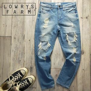 ☆LOWRYS FARM ローリーズファーム☆USED クラッシュ リペア加工 スキニー デニム パンツ レディース（S) S1381