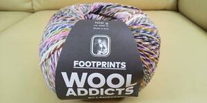 毛糸 WOOL ADDICTS Footprints ウールアディクツ フットプリント #0002 ローズ/グリーン イタリア製 ソックヤーン 靴下