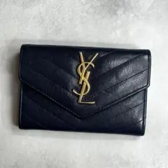 【美品/付属品完備】 YSL サンローラン スモールエンベロープウォレット