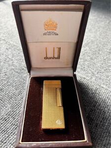 ダンヒル dunhill 喫煙具 ゴールド ガスライター ライター 喫煙グッズ ゴールドカラー ローラー式 火花あり ケース付き 38js-1-1