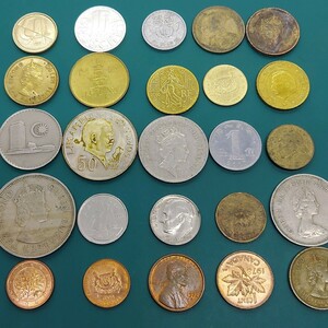 【60311 L2】世界の硬貨　おまとめ25点　アジア　ヨーロッパ　北アメリカ　等々　コレクション品