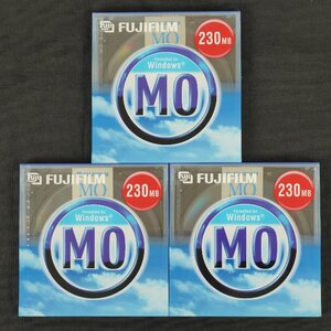 未開封 長期保管品 FUJIFILM MOディスク 230MB 3点セット◆3.5型光磁気ディスク 型番：MOR-230WND1P [F4323]