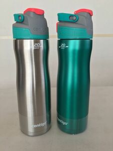 新品 コンティゴ contigo 真空 断熱 ステンレス ボトル タンブラー 2個 セット 保冷 18H サーモ マグ 水筒 グリーン×シルバー