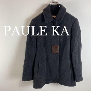 【1円～】PAULE KAポールカ ステンカラーコート ウール素材 グレーM