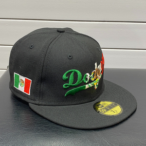 USA限定 【7.1/4】NEWERA ニューエラ LA Dodgers ドジャース メキシコ国旗 Mexico Flag ヒスパニック ヘリテージ 59FIFTY 黒 (15-17)