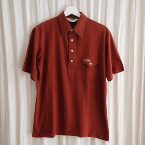 80s vintage シアーズ 半袖 ポロシャツ Mサイズ Sears 4button polo shirt